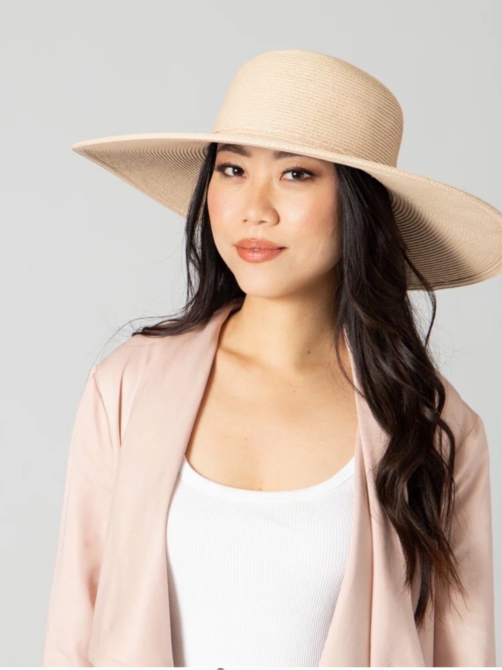 San Diego Hat Company Wide Brim Straw Hat - Light Beige